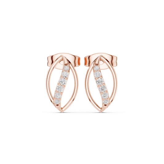 Avenza Round Diamond Leafline Studs