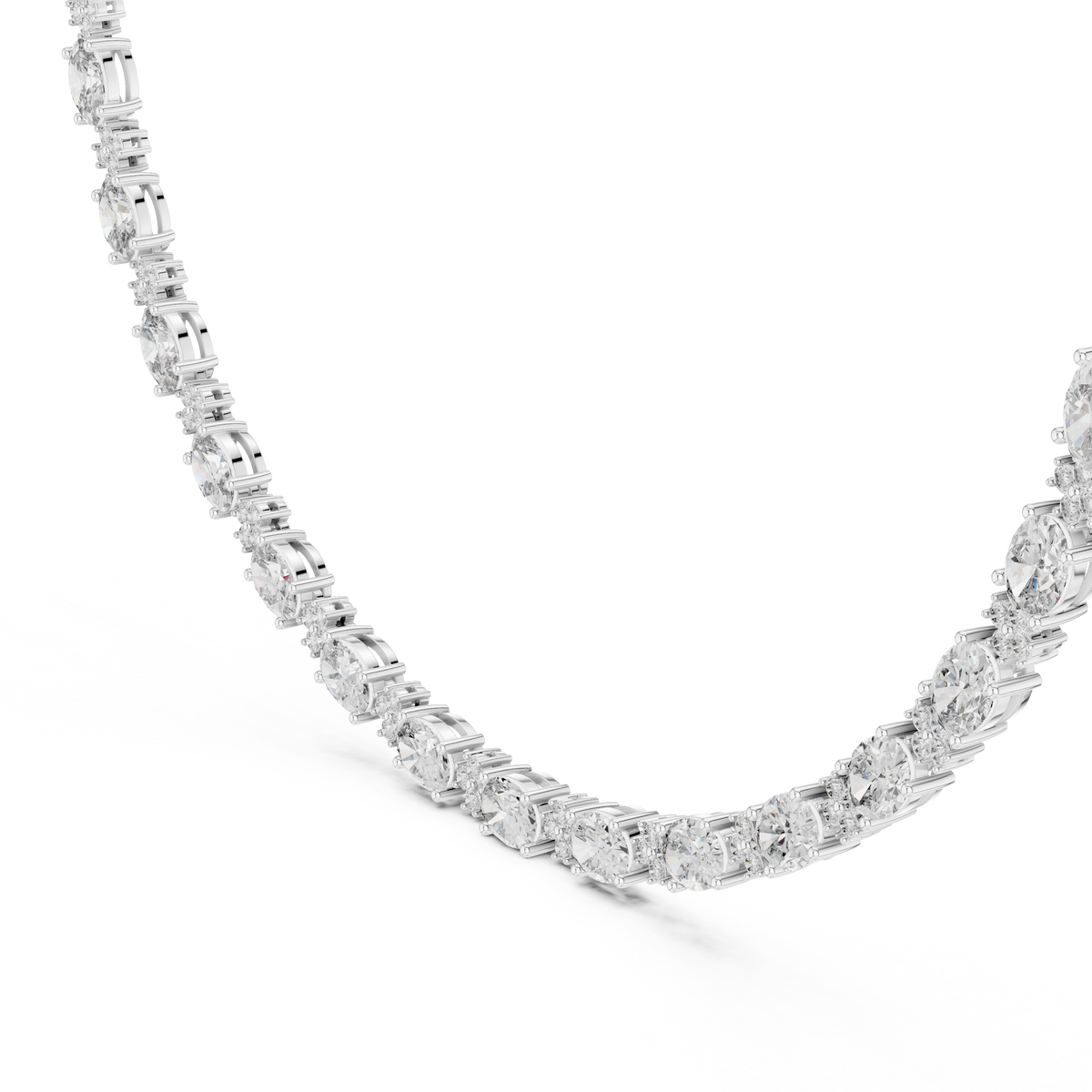 Avelora Oval Diamond Floral Necklace