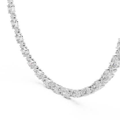 Avelora Oval Diamond Floral Necklace