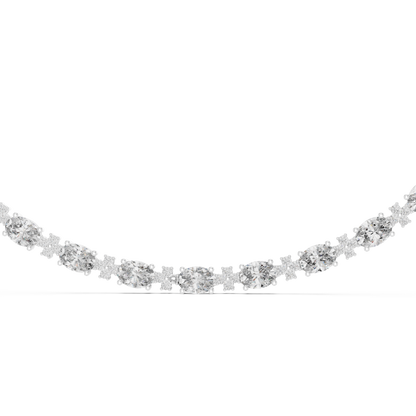 Avelora Oval Diamond Floral Necklace