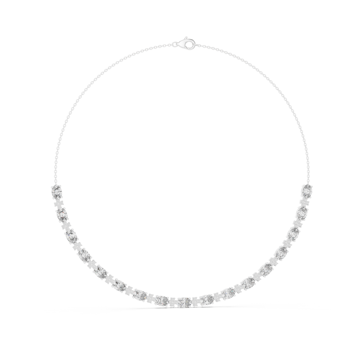 Avelora Oval Diamond Floral Necklace