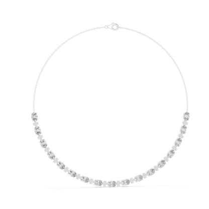 Avelora Oval Diamond Floral Necklace