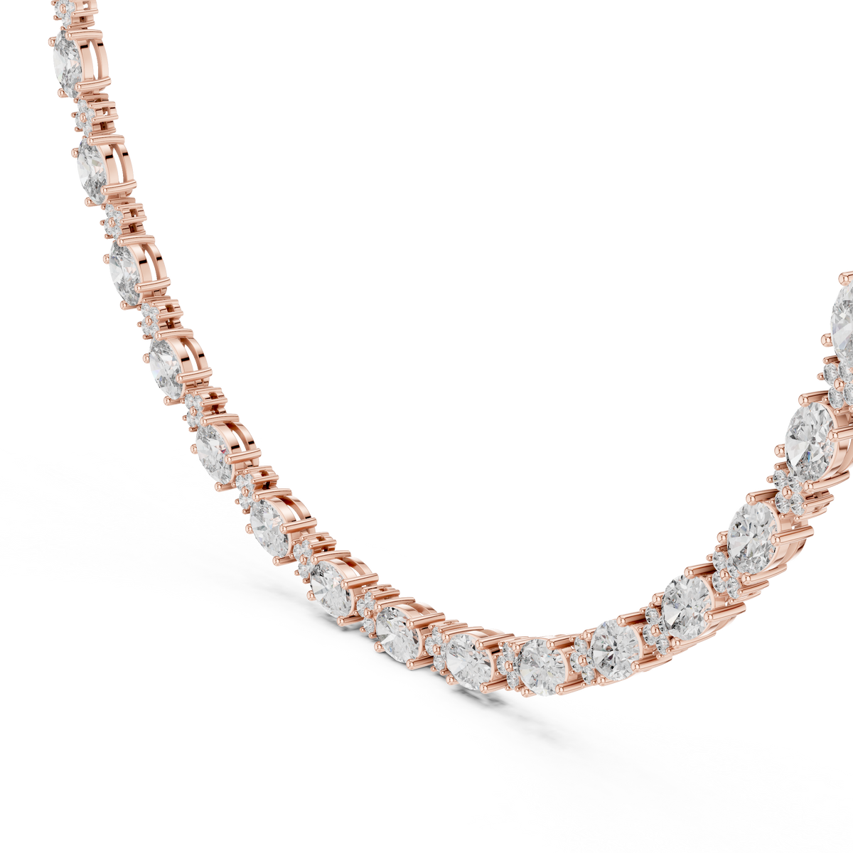 Avelora Oval Diamond Floral Necklace