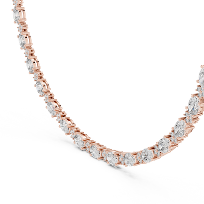 Avelora Oval Diamond Floral Necklace