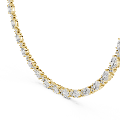 Avelora Oval Diamond Floral Necklace