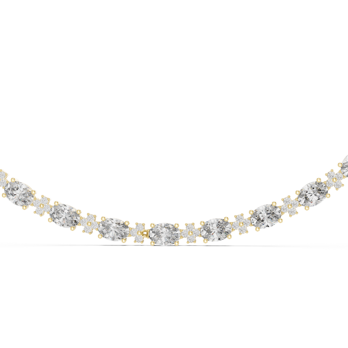 Avelora Oval Diamond Floral Necklace