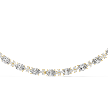 Avelora Oval Diamond Floral Necklace