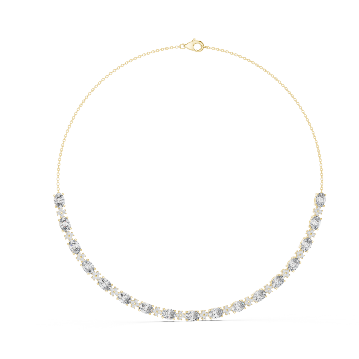 Avelora Oval Diamond Floral Necklace