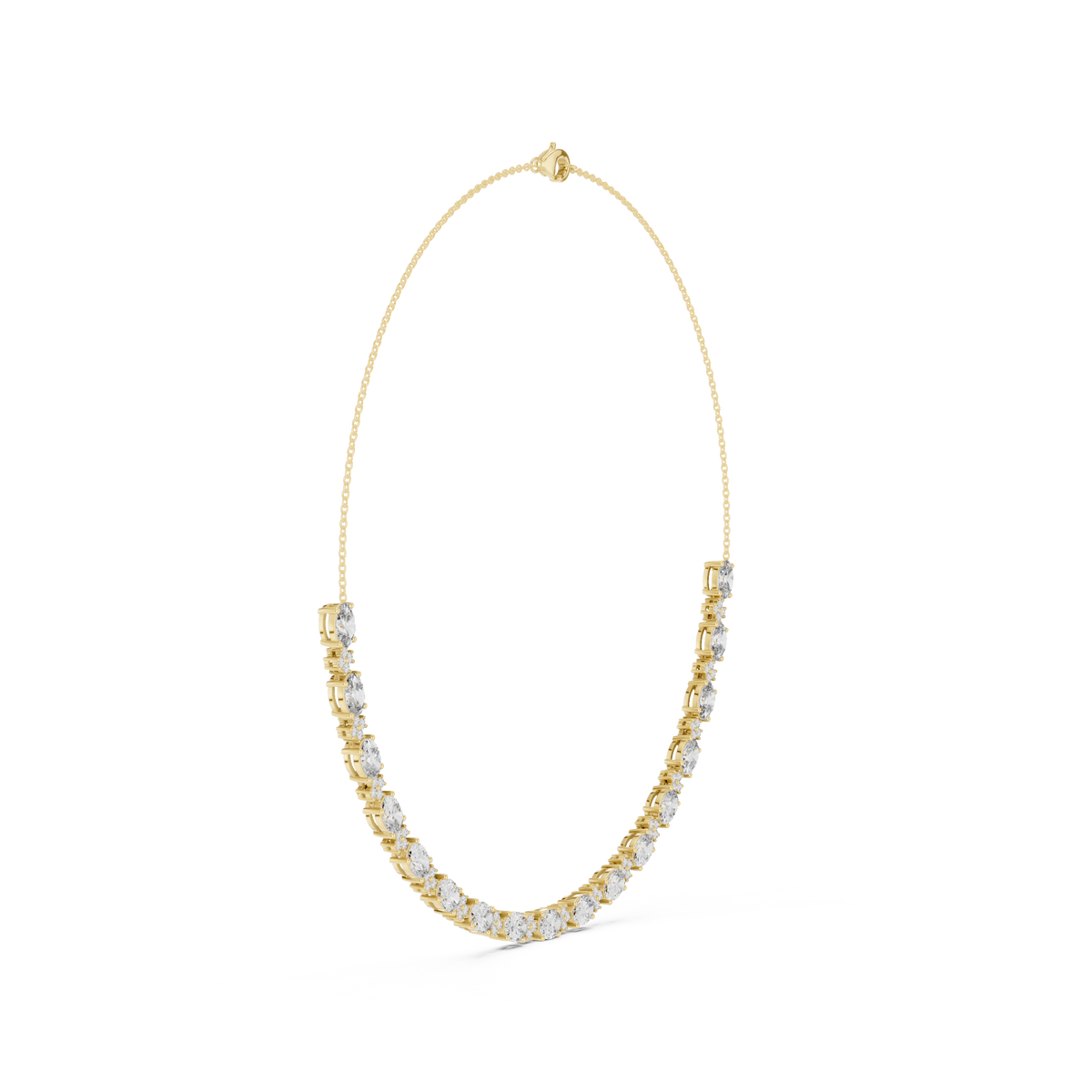 Avelora Oval Diamond Floral Necklace