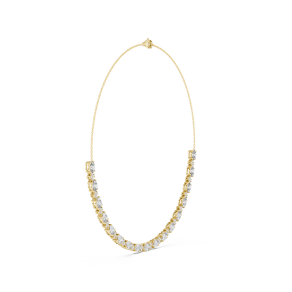 Avelora Oval Diamond Floral Necklace