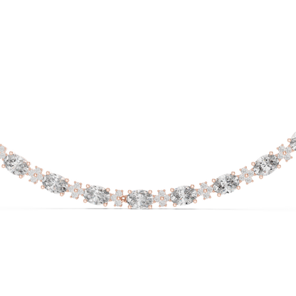Avelora Oval Diamond Floral Necklace