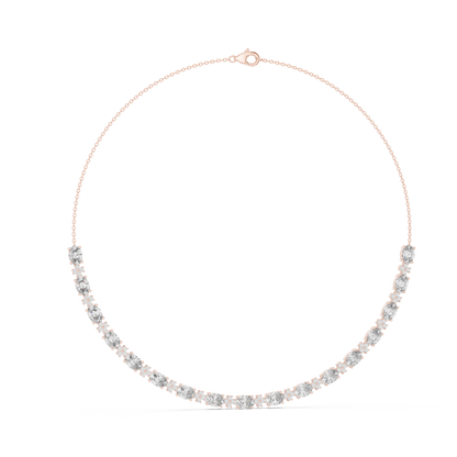 Avelora Oval Diamond Floral Necklace