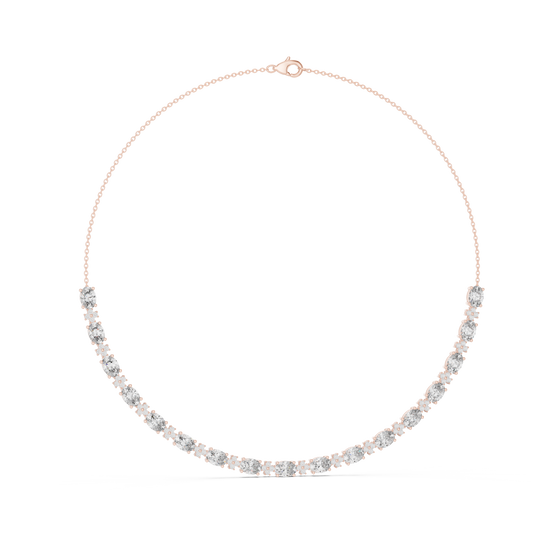 Avelora Oval Diamond Floral Necklace