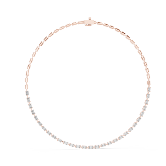 Elara Emerald Diamond Tennis Necklace