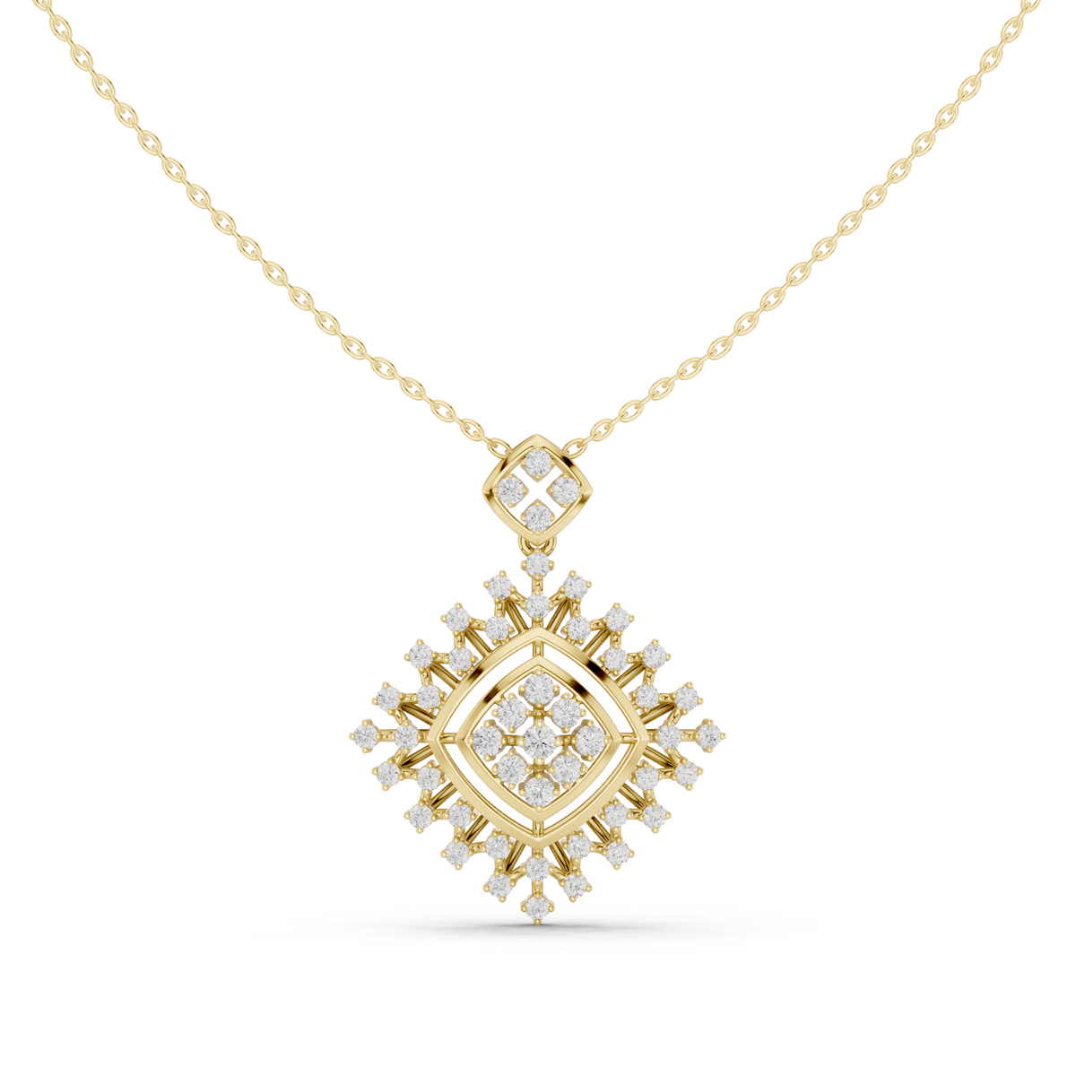 Radiant Lattice Sunburst Pendant