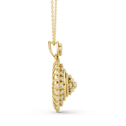 Radiant Lattice Sunburst Pendant