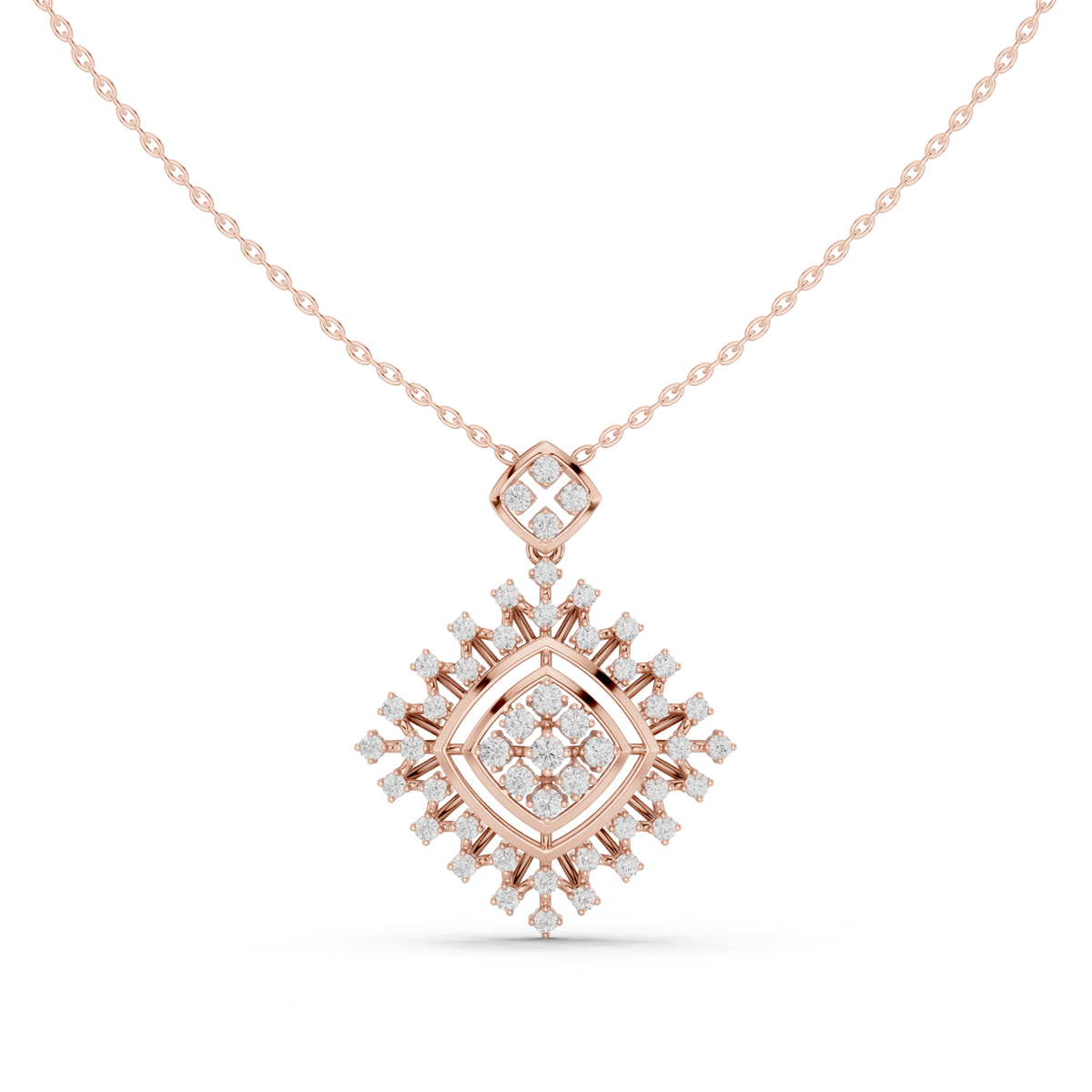 Radiant Lattice Sunburst Pendant