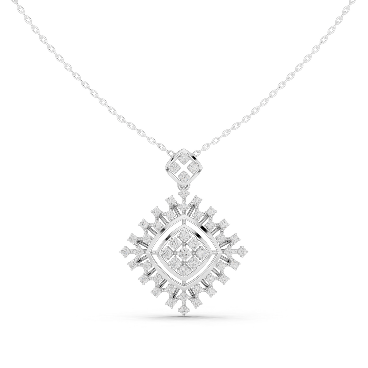 Radiant Lattice Sunburst Pendant