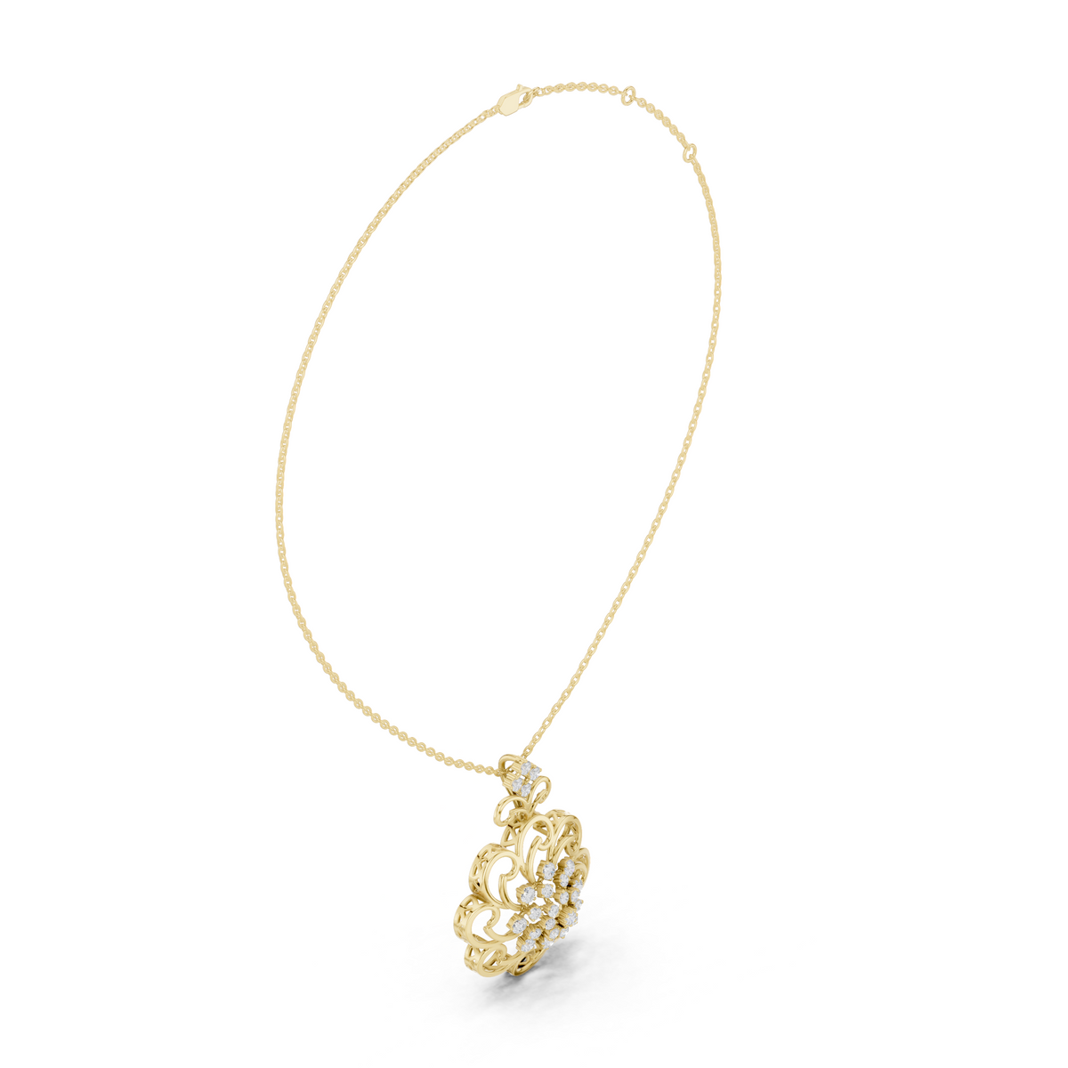 Floral Swirl Radiance Statement Pendant