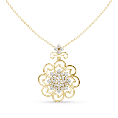 Floral Swirl Radiance Statement Pendant