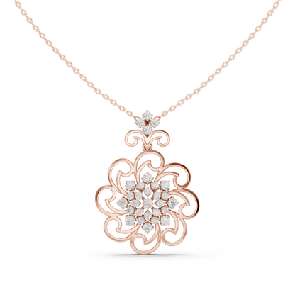 Floral Swirl Radiance Statement Pendant