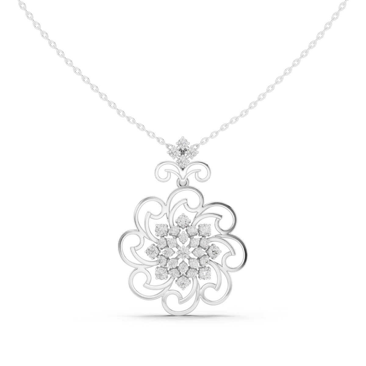 Floral Swirl Radiance Statement Pendant