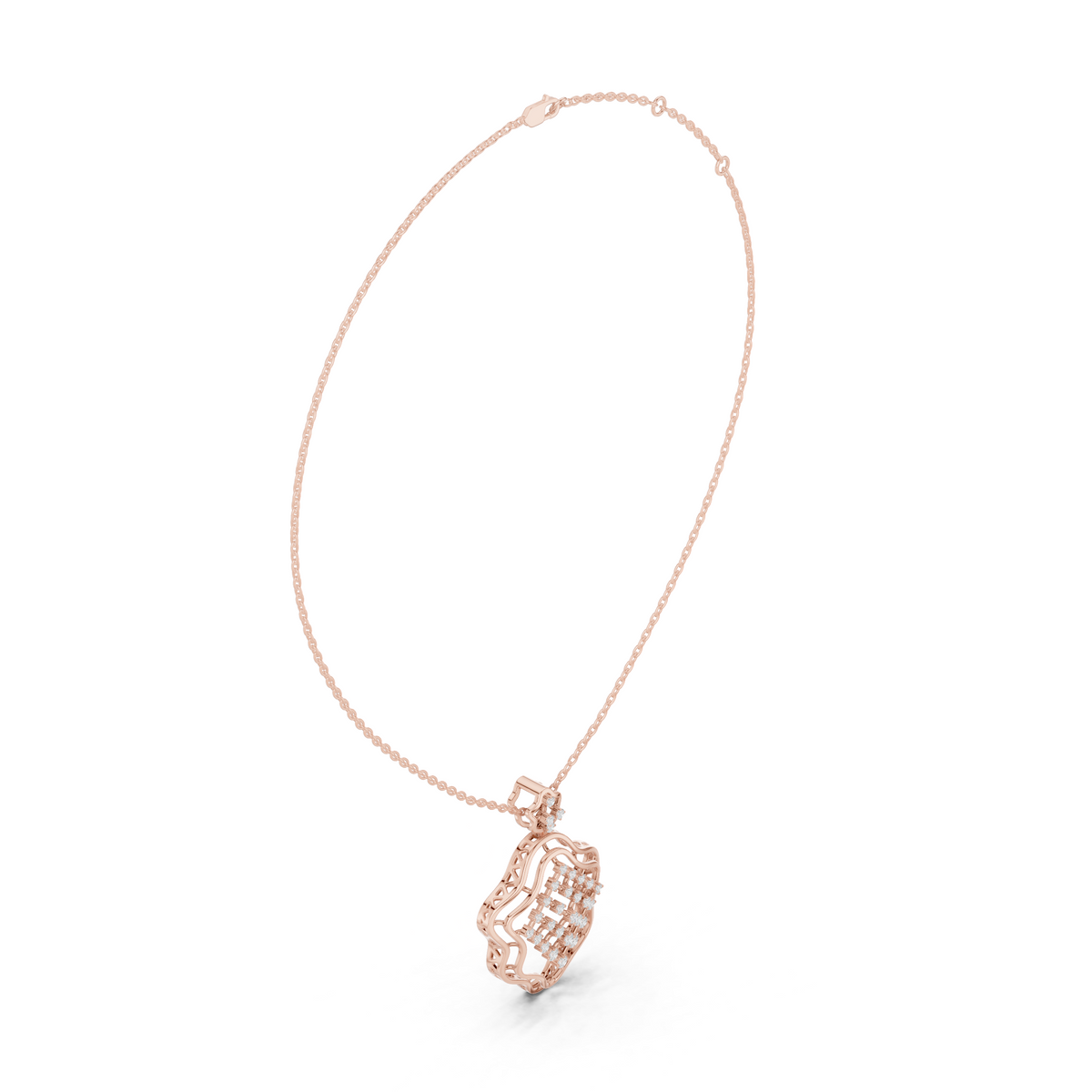 Ornate Lattice Floral Frame Pendant