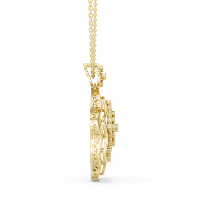 Ornate Lattice Floral Frame Pendant
