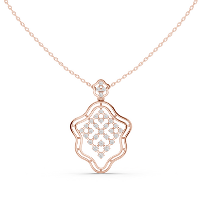 Ornate Lattice Floral Frame Pendant
