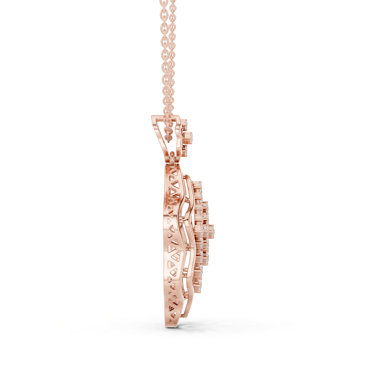 Ornate Lattice Floral Frame Pendant