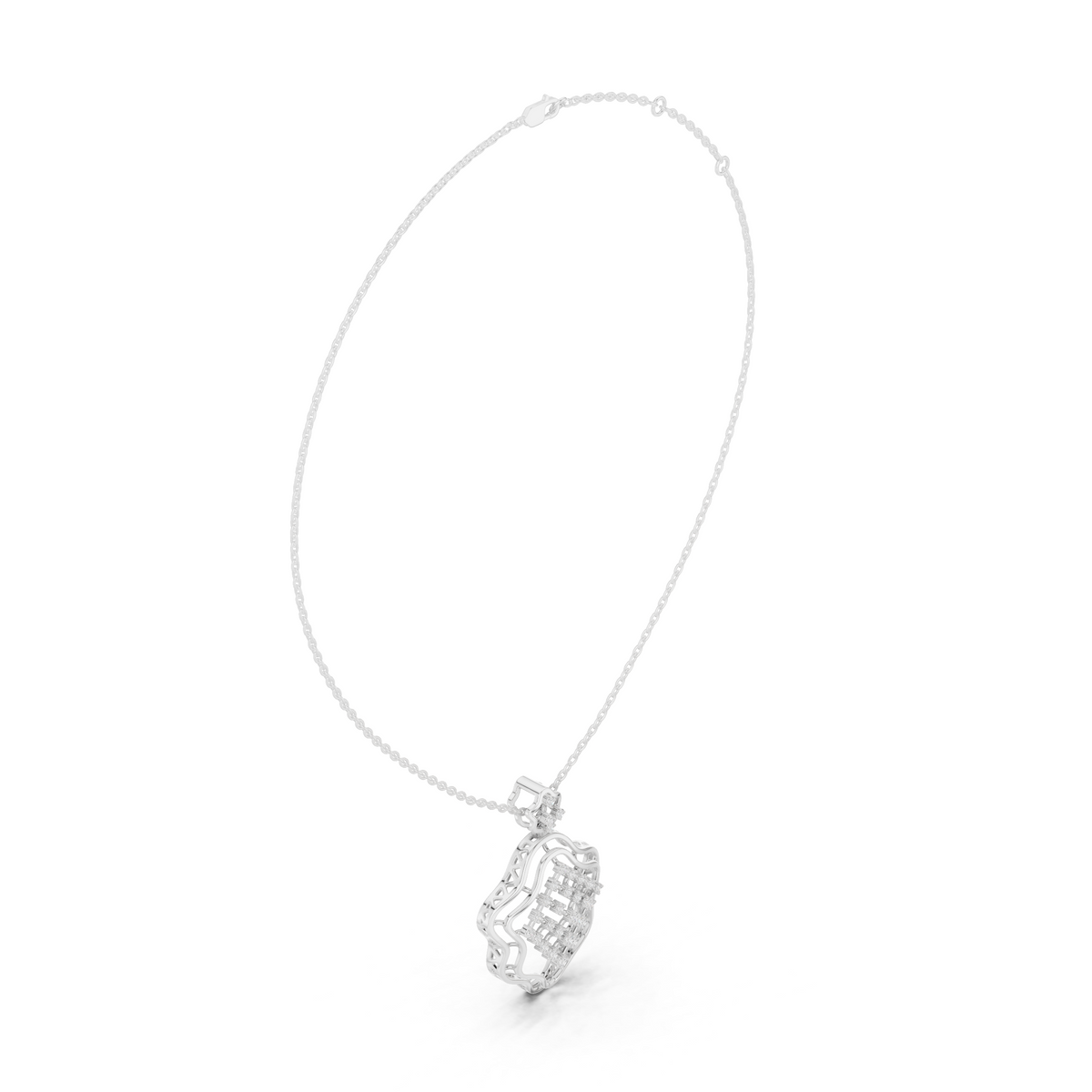 Ornate Lattice Floral Frame Pendant