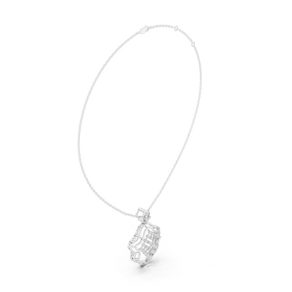 Ornate Lattice Floral Frame Pendant