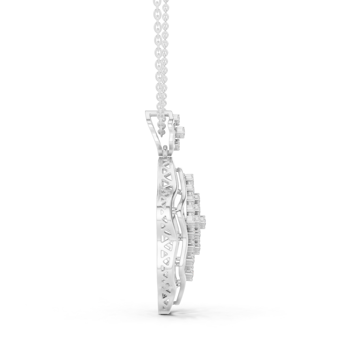 Ornate Lattice Floral Frame Pendant