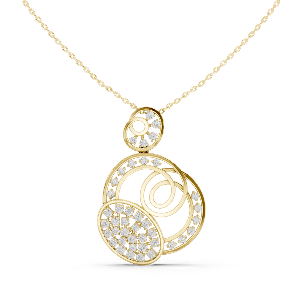 Celestial Swirl Pavé Statement Pendant