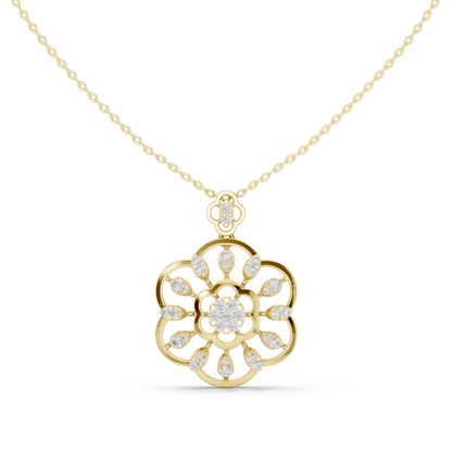 Floral Halo Radiance Statement Pendant