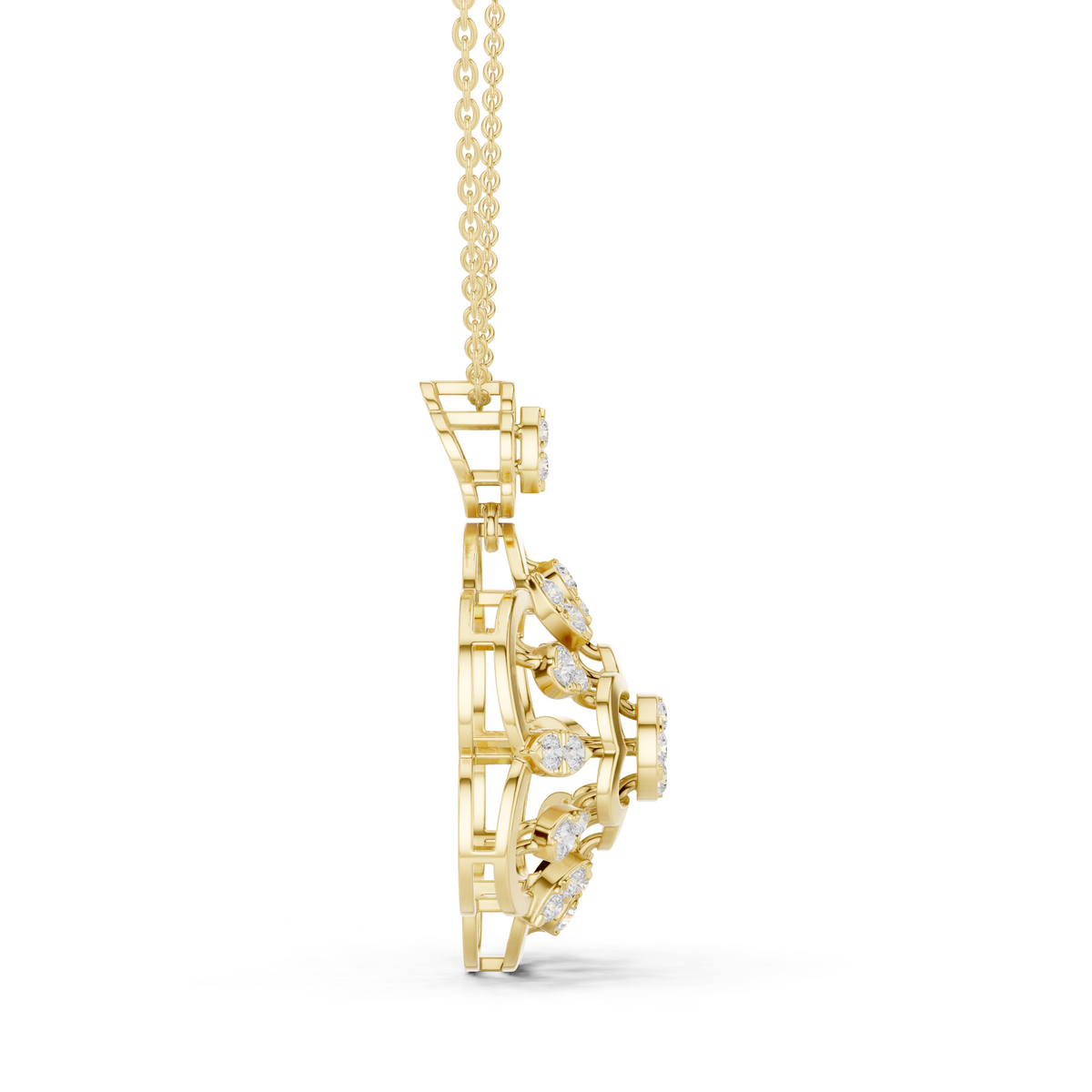 Floral Halo Radiance Statement Pendant
