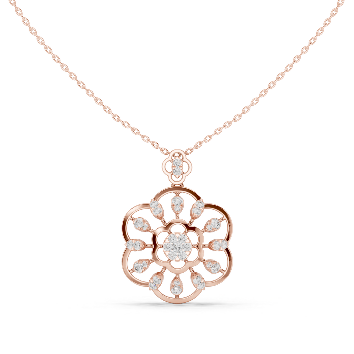 Floral Halo Radiance Statement Pendant