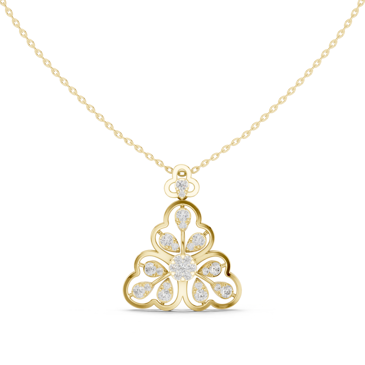 Tri Petal Floral Radiance Pendant