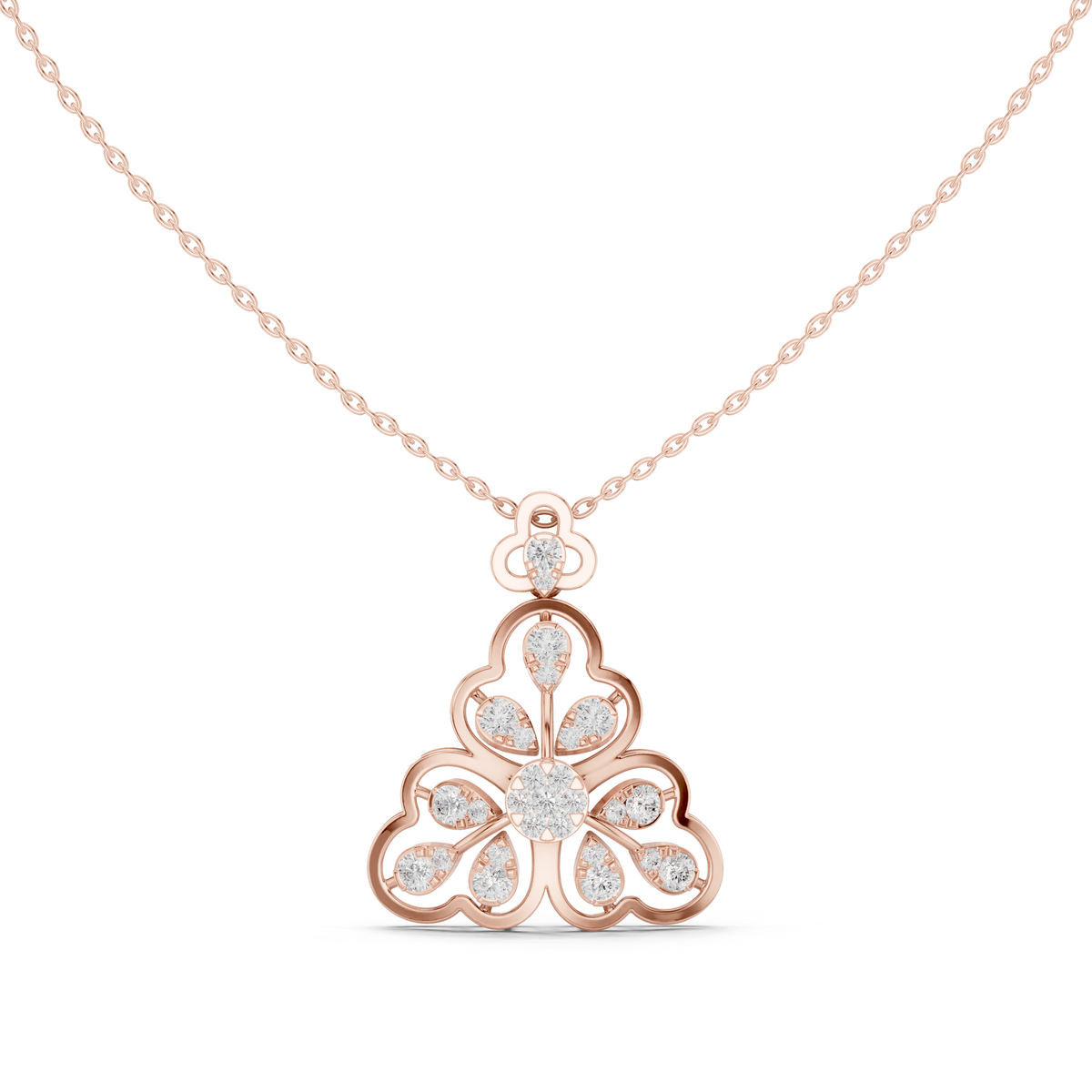Tri Petal Floral Radiance Pendant