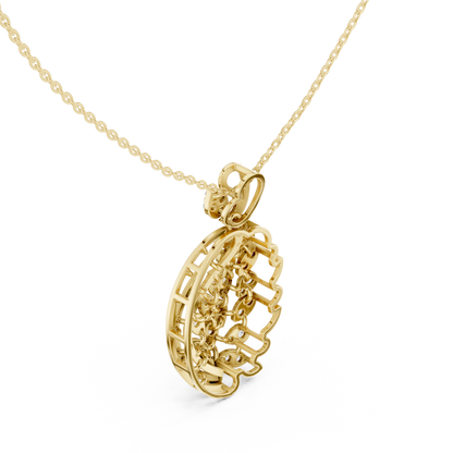 Elegant Peacock Feather Diamond Pendant