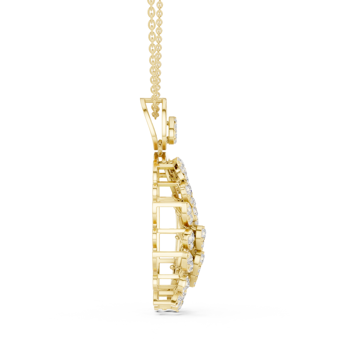 Elegant Peacock Feather Diamond Pendant