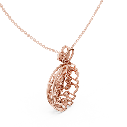 Elegant Peacock Feather Diamond Pendant