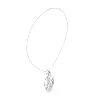Elegant Peacock Feather Diamond Pendant