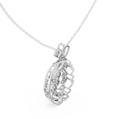 Elegant Peacock Feather Diamond Pendant