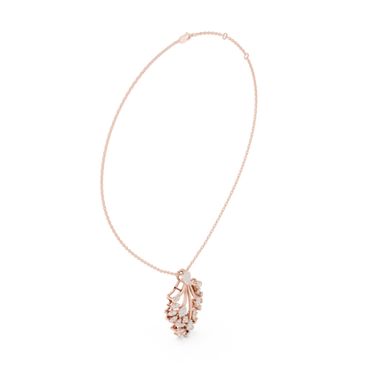 Elegant Floral Cascade Diamond Pendant