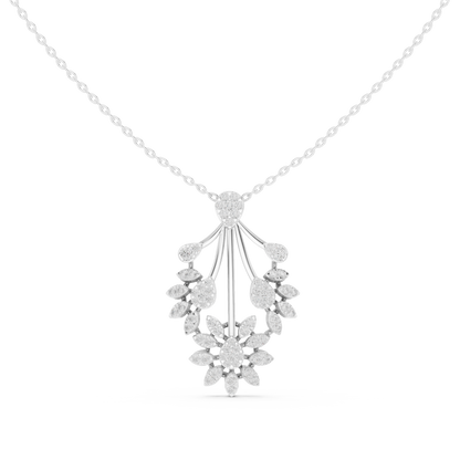 Elegant Floral Cascade Diamond Pendant