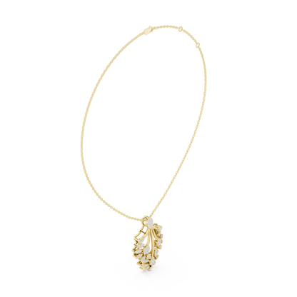 Elegant Floral Cascade Diamond Pendant