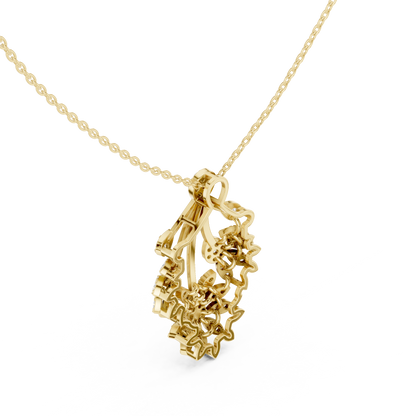 Elegant Floral Cascade Diamond Pendant