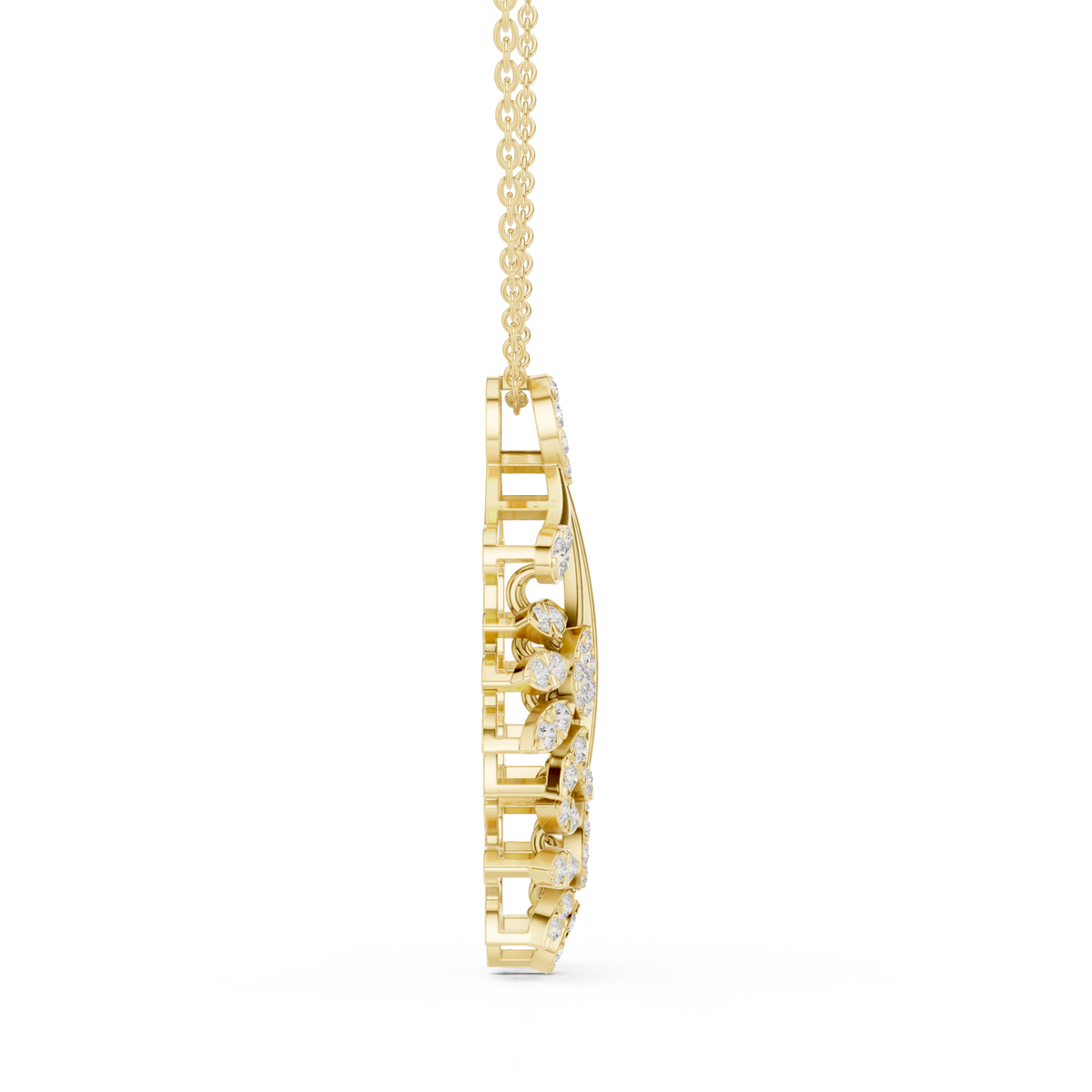 Elegant Floral Cascade Diamond Pendant