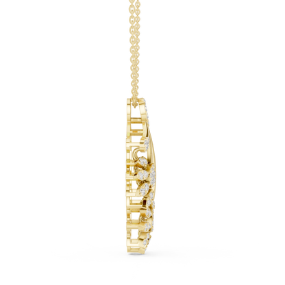 Elegant Floral Cascade Diamond Pendant